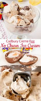 This Easy No Churn Cadbury Creme Egg Ice Cream Recipe Has Just Three Ingredients No Egg Ice Cream Recipe Cadbury Creme Egg Creme Egg