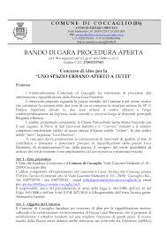BANDO DI GARA PROCEDURA APERTA - professione Architetto