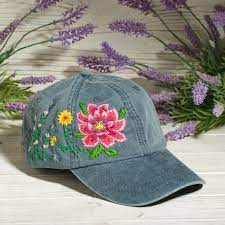 Hand Embroidered Flower Baseball Cap Festival Ball Cap Hand Etsy In 2021 Floral Embroidery Patterns Embroidered Hats Ideas Embroidered Gifts