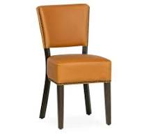Fully Upholstered Custom Faux-Leather Restaurant Chair with Nailhead Trim