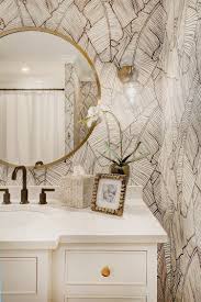 8 Small Bathroom Decorating Ideas You Have To Try Palm Leaf Wallpaper Bathroom Wallpaper Small Bathroom Wallpaper