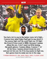 Daniel cormier online imma smack jake paul when i see him daniel cormier in person. Espn Mma On Twitter Tyron Woodley Wants To Box Jake Paul But Paul S Teammate J Leon Love Would Need To Step Into A Cage To Fight Woodley Via Arielhelwani Https T Co S22rvfmx7s