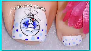 Decoración de uñas | +250 diseños de uñas bonitas y sencillas. Decoracion De Unas Pie Con Muneco De Nieve Diseno De Unas Navidenas Pie Paso A Paso Youtube