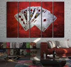 Poker Wall Art Canvas Prints Set For Game Room Casino Office Decor Canvas Wall Art Wall Art Canvas Prints Cafe Wall Art
