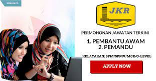 Jabatan kerja raya atau jkr adalah satu jabatan dibawah kementerian kerja raya malaysia yang bertanggungjawab membina dan menjaga infrastruktur awam di malaysia seperti laluan persekutuan dan negeri, bangunan kerajaan, elektrik. Jawatan Kosong Jabatan Kerja Raya Malaysia Jkr Kerja Kosong Kerajaan