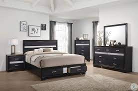 Make your bedroom bright and cheerful with this contemporary design and elegant, timeless look with just the right amount of bling. Miranda Black Storage Platform Bedroom Set From Coaster Coleman Furniture
