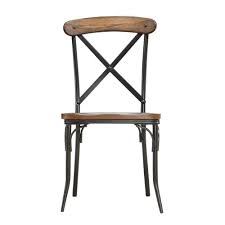 Set Of 2 Mumar Side Chair Metal Frame Black Brown Inspire Q In 2020 Cross Back Dining Chairs Dining Chairs Metal Side Chair