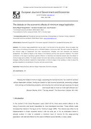 According to the minimum wages order 2016, the floor income has to be reviewed at least once in two years. Pdf The Debate On The Economic Effects Of Minimum Wage Legislation