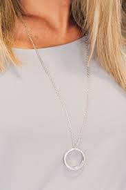 Silver Rings Necklace Multi Ring Pendant Necklace For A Shimmering Finishing Touch Spring Neck Silver Necklace Outfit Modern Diamond Jewelry Spring Necklaces
