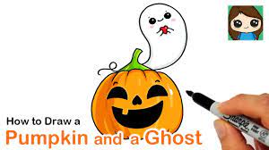 Descarga cute ghost holding pumpkin foto de archivo y descubre imágenes similares en adobe stock. How To Draw A Pumpkin And Ghost Easy Halloween Art Youtube In 2021 Cute Cartoon Drawings Cute Drawings Halloween Art