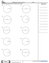 Area Perimeter Worksheets Finding The Area Of A Circle Worksheet Area Worksheets Area And Perimeter Worksheets