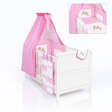 Nestchen für das baby bett das nestchen passt in jedes baby bett. Paket Babybett Kinderbett Natura Weiss Bettset Joy Rosa 17 Tlg Komplett Set Mixibaby De