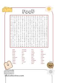 Food Wordsearch English Worksheets For Kids Kids Word Search Word Puzzles