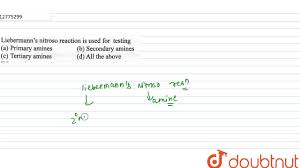 Liebermann S Nitroso Reaction Is Used For Testing Youtube