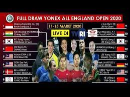 Top indian shuttlers pv sindhu and saina nehwal were handed tricky draws for the all england badminton championships scheduled to be held in birmingham from march 6 to 10. Full Draw Yonex All England 2020 Undingan Berat Untuk Wakil Indonesia Di All England Open 2020 Youtube