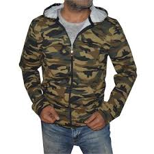 Erkek Kamuflaj Desenli Kapsonlu Fermuarli Sweatshirt Kapsonlular Kamuflaj Erkek Sweatshirt