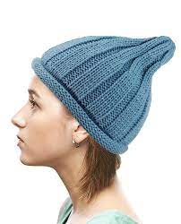 Exclusive Winter Cable Knit Rolled Up Brim Pointy Top Beanie Hat Denim Cd1274imdqb Beanie Hats Beanie Hats For Women Cable Knit