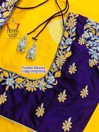 With simple maggam work along the arm and the puff sleeve blouses are a classic choice for pattu saree blouse designs. Pin By Prabha Blouses On Prabha Blouses Blouse Work Designs Embroidery Blouse Designs Mirror Blouse Design