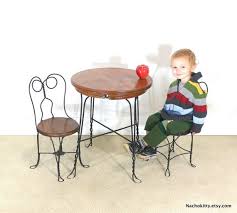 1940s Ice Cream Parlor Childs Table Chair Set Wood By Nachokitty Vintage Baby Nursery Baby Nursery Decor Chair Set