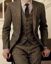 2018 Latest Coat Pant Designs Brown Tweed Formal Custom Men Suits Winter 3 Pieces Slim Fit Tuxedo Custom Color X In 2021 Mens Tweed Suit Tweed Men Brown Tweed Suit