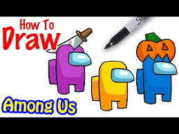 How To Draw Among Us Characters Youtube