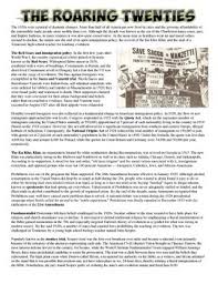 Roaring Twenties Reading Worksheet By Students Of History Tpt