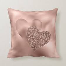 Rose Gold Hearts Valentine S Day Love Throw Pillow Zazzle Com Rose Gold Pillow Rose Gold Rooms Rose Gold Decor