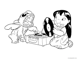 Collection of stitch coloring page (33) easy simple easy stitch drawing lilo and stitch drawings easy Lilo And Stitch Coloring Pages Play Music Coloring4free Coloring4free Com