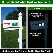 The mailbox will generally have the family's last name and house number on it. Reflective Number Stickers Reflective Mailbox Numbers 3 Inch Tall 3m Engineer Grade House Number Decal