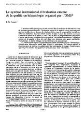 Hematologen hebben na de opleiding tot basisarts een specialisatie tot hematoloog gedaan. Le Systeme International D Evaluation Externe De La Qualite En Hematologie Organise Par L Oms
