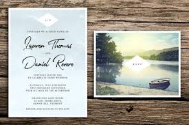 Tranquil Lake Wedding Invitation And Rsvp Modern By Factorymade Lake Wedding Invitations Lake Wedding Wedding Invitations