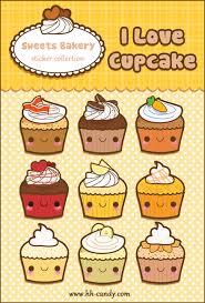 kawaii cupcake sticker sheet by a little kitty on deviantart kawaii cute kawaii doodles kawaii chibi