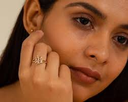 Tree of Life Ring, 18K Gold Ring, Engraved Tree Ring in Sterling Gold,  Bridesmaid Gift, Lace Ring, Stackable Ring, Midi Ring, Ak-3hu1a