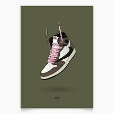 Jordan 1 x la flame. Travis Scott Posters
