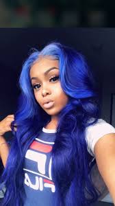 Black And Blue Lace Front Wig 