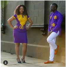Sequins dinner dress, bespoke dress, prom dress, wedding dress, engagement dress, african wedding dress. Purple Gold African Couple Outfits Matching African Wedding Attire Africa Blooms