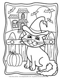 Click on the black and white image or link underneath to go to the halloween cat coloring sheet printable in pdf. Halloween Coloring Pages Easy Peasy And Fun