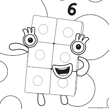 Color 6 squares coloring page. Numberblocks Number 6 Coloring Pages Printable