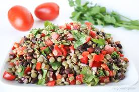 Black Bean Lentil Salad With Cumin Lime Dressing Recipe Protein Salad Lentil Recipes High Protein Salads