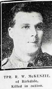 WW1 Trooper Rupert Whitworth McKenzie 16428