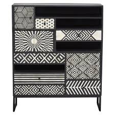 Black And White Bone Inlay Side Table Ariel Bone Inlay Cabinet Mattblatt Bone Inlay Bone Inlay Bedside Table Bone Inlay Side Table
