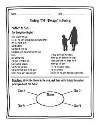 Finding Theme In Poetry Langston Hughes Student Reading 4th Grade Reading Classic Poems