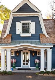 Cobalt Blue Blue Gray Bright White House Exterior Cottage Homes House Colors