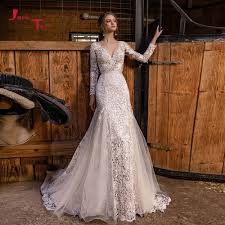 Abiti da sposa a sirena economici on line con personalizzazione gratuita e confezionamento su misura senza costi aggiuntivi. Abito Da Sposa A Sirena In Pizzo Macrame Con Manica Lunga Outlet Sposi