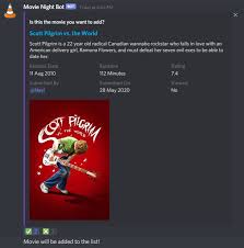 How to use discord to watch movies with friends. Movie Night Bot Discord Bots Top Gg