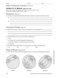 Section 6.1 chromosomes and meiosis reinforcement key concept gametes have half the number of chromosomes that. Section 11 4 Meiosis Pages 275 278