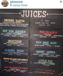 Cleverly Named Juicing Combos Juicy Juice Juicing For Health Juice Menu