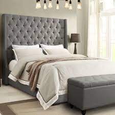 Park Avenue Upholstered Low Profile Platform Bed Upholstered Bed Master Bedroom Upholstered Platform Bed Remodel Bedroom