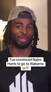 Najee Harris’ commitment story 🤣 #najeeharris #tuatagovailoa  #alabamafootball #nicksaban