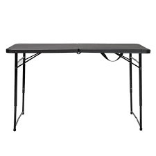 Cosco 48 In Black Plastic Portable Folding High Top Table 14402blk1e The Home Depot High Top Tables Tailgate Table Pub Table Sets